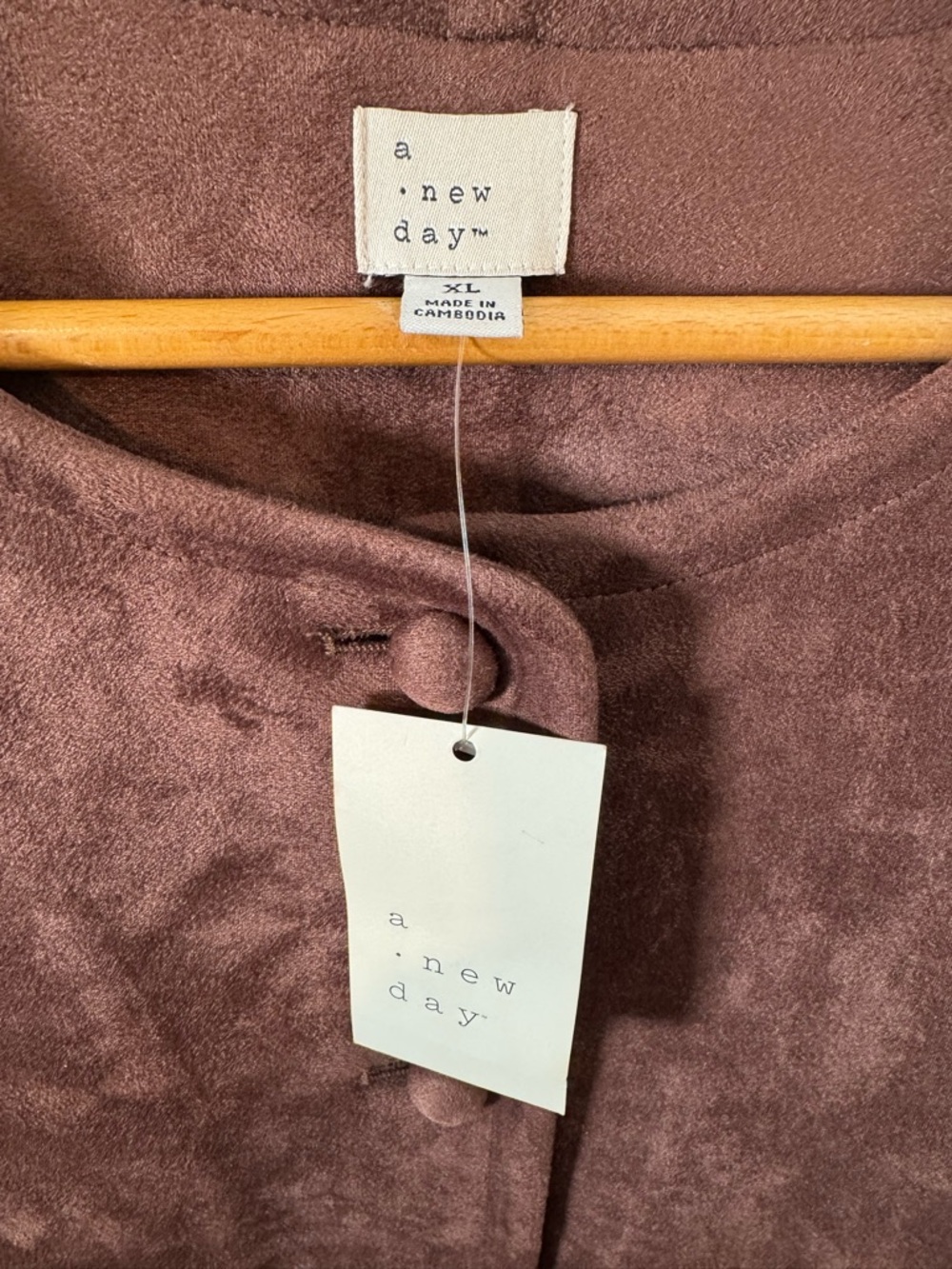 Women's Brown Faux Suede Semi Crop Blazer ‘Lady Jacket’ by A New Day, Sz XL, NWT - Picture 5 of 8